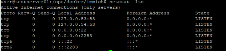 netstat -ltn